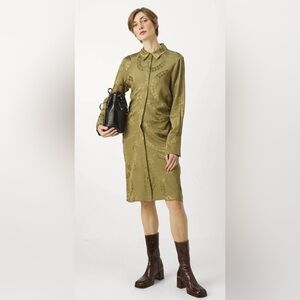 2nd Day BAUTISTA SOFT - Shirt dress - martini olive NWT size EU 34